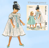 1960s Vintage McCalls Sewing Pattern 6595 Cute Slumbertogs Toddler Nightgown Sz3