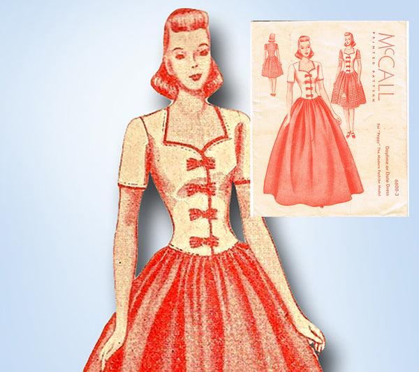 1940s Vintage McCall Sewing Pattern 6600-3 Uncut Peggy Fashion Doll Clothes