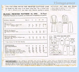 McCall 6960: 1940s Chic Misses Peplum Suit Sz 34 Bust Vintage Sewing Pattern