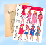 1960s Original Vintage McCalls Sewing Pattern 7480 9 In Skipper Doll Clothes Set