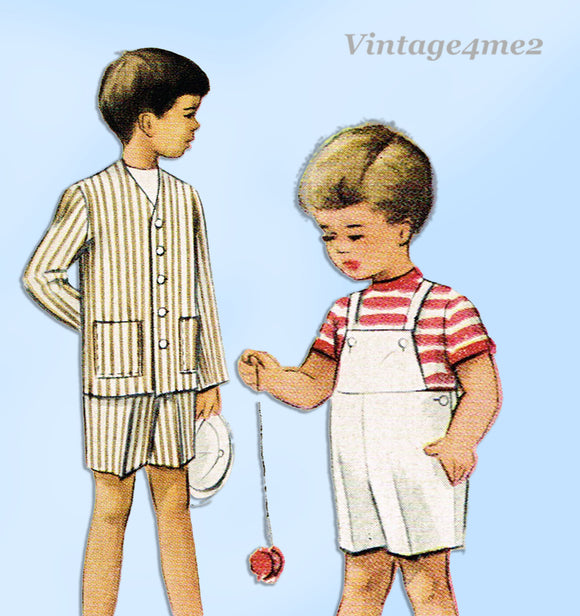 1940s Vintage McCall Sewing Pattern 7633 Cute WWII Toddler Boys Suit Size 3