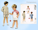 1940s Vintage McCall Sewing Pattern 7633 Cute WWII Toddler Boys Suit Size 3