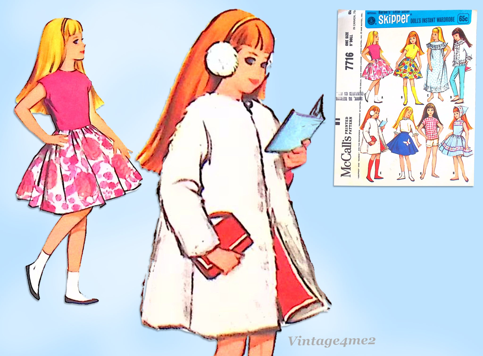 1960s Vintage McCalls Sewing Pattern 7716 9in Skipper Doll Clothes –  Vintage4me2