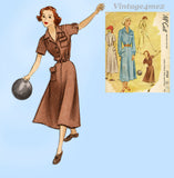 McCall 7734: 1940s Misses Active Sports Dress Sz 34 B Vintage Sewing Pattern