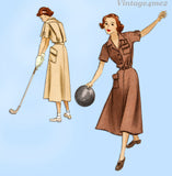 McCall 7734: 1940s Misses Active Sports Dress Sz 34 B Vintage Sewing Pattern