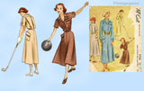 McCall 7734: 1940s Misses Active Sports Dress Sz 34 B Vintage Sewing Pattern