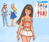 1960s Original Vintage McCalls Sewing Pattern 7841- 9 In Skipper Doll Clothes Set