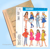 1960s Original Vintage McCalls Sewing Pattern 7841- 9 In Skipper Doll Clothes Set