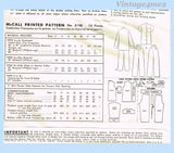 McCalls 8190: 1950s Darling Misses Pajamas Size 34 Bust Vintage Sewing Pattern