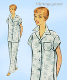 McCalls 8190: 1950s Darling Misses Pajamas Size 34 Bust Vintage Sewing Pattern