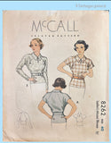 1930s Vintage McCall's Sewing Pattern 8262 Stylish Misses Peplum Blouse Sz 40 B