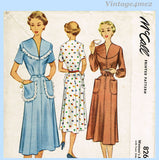 1950s Vintage McCall Sewing Pattern 8266 Lovely Misses Day Dress Size 34 Bust