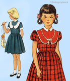 1950s Vintage McCalls Sewing Pattern 8401 Charming Toddler Girls Dress Size 4