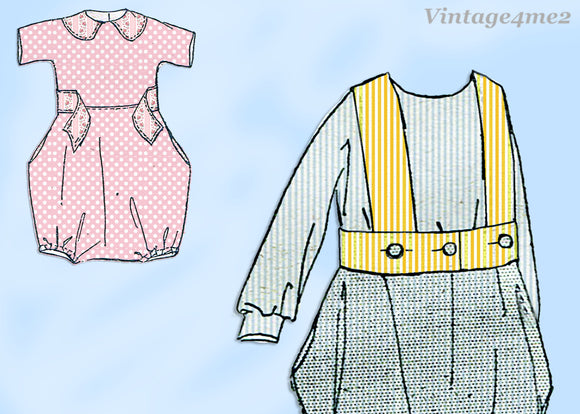 1920s Vintage McCall Pattern 8528 Rare Uncut Toddlers Bubble Romper Size 4