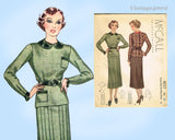 McCall 8537: 1930s Charming Uncut Misses 2 PC Dress Size 34 B Vintage Sewing Pattern