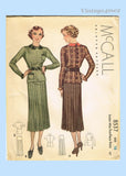 McCall 8537: 1930s Charming Uncut Misses 2 PC Dress Size 34 B Vintage Sewing Pattern