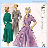 1950s Vintage McCall Sewing Pattern 8678 Stylish Misses Cocktail Dress Sz 32 Bust