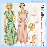 1950s Vintage McCall Sewing Pattern 8793 Stunning Misses Bias Cut Dress Sz 38 B