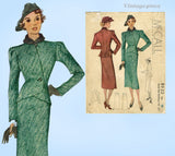 McCall 8922: 1930s Chic Misses Slender Peplum Suit Sz 32 B Vintage Sewing Pattern