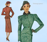 McCall 8922: 1930s Chic Misses Slender Peplum Suit Sz 32 B Vintage Sewing Pattern