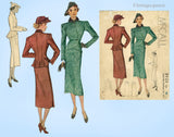 McCall 8922: 1930s Chic Misses Slender Peplum Suit Sz 32 B Vintage Sewing Pattern