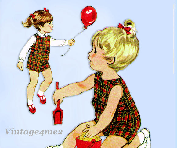 McCall 8930: 1960s Cute Baby Helen Lee Playsuit 6mos Vintage Sewing Pattern