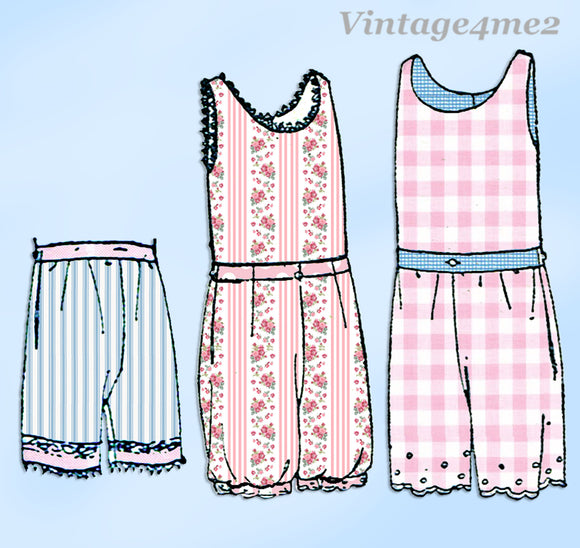 1910s Vintage McCall Pattern 8978 Uncut Toddler Girls Combination Undies Sz6