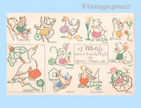 1940s Vintage McCalls Embroidery Transfer 948 Uncut Animal Crib Baby Quilt