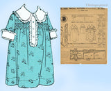 1920s Vintage McCall Pattern 9499 Sweet Uncut Baby Girls Shirred Dress Size 1