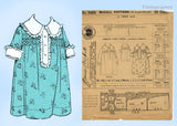 1920s Vintage McCall Pattern 9499 Sweet Uncut Baby Girls Shirred Dress Size 1