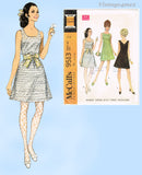 1960s Vintage McCall's Sewing Pattern 9513 Uncut Misses Sun or Party Dress 38 B
