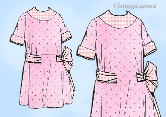 1920s Vintage McCall Pattern 9538 Sweet Uncut Little Girls Party Dress Size 8