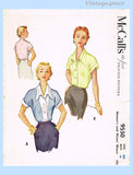 McCalls 9550: 1950s Uncut Misses Bowling Shirt 40 Bust Vintage Sewing Pattern