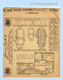 1920s Vintage McCall Pattern 9649 Sweet Toddler Boys Russian Suit Size 3