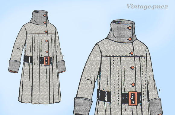 1920s Vintage McCall Sewing Pattern 9715 Uncut Little Girls Winter Coat Sz 8