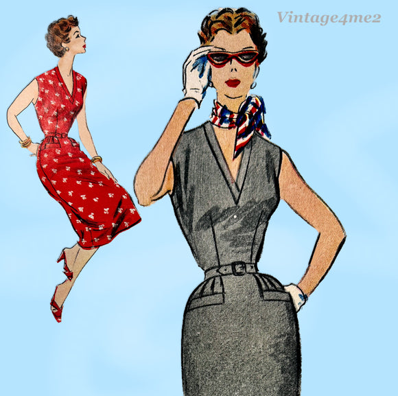 1950s Vintage McCall's Sewing Pattern 9748 Uncut Misses Sun Dress Sz 36 Bust