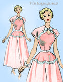 1940s Vintage Marian Martin Sewing Pattern 9049 Misses Keyhole Dress Sz 34 B