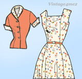 1950s Vintage Marian Martin Sewing Pattern 9161 Misses Sun Dress & Jacket 37B
