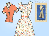 1950s Vintage Marian Martin Sewing Pattern 9161 Misses Sun Dress & Jacket 37B