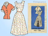 1950s Vintage Marian Martin Sewing Pattern 9161 Misses Sun Dress & Jacket 37B