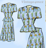 1950s Vintage Marian Martin Sewing Pattern 9164 Stunning Misses Suit Sz 36 B