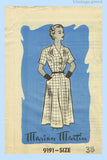 1950s Original Vintage Marian Martin Pattern 9191 Unusual Bodice Dress UNCUT 38B Description