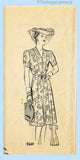 Marian Martin 9249: 1940s Misses WWII Street Dress Sz 40 B Vintage Sewing Pattern