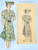 Marian Martin 9249: 1940s Misses WWII Street Dress Sz 40 B Vintage Sewing Pattern