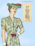 Marian Martin 9249: 1940s Misses WWII Street Dress Sz 40 B Vintage Sewing Pattern