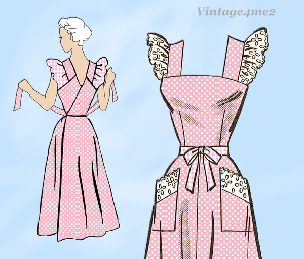 Marian Martin 9256: 1950s Misses Wrap Around Sun Dress 44 B Vintage Sewing Pattern
