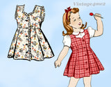 Marian Martin 9342: 1940s Toddler Girls Jumper and Blouse Vintage Sewing Pattern Size 6