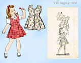 Marian Martin 9342: 1940s Toddler Girls Jumper and Blouse Vintage Sewing Pattern Size 6