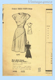 Marian Martin 9490: 1940s Lovely Misses WWII Dress Sz 34 Bust Vintage Sewing Pattern