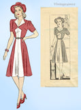 Marian Martin 9662: 1940s Misses WWII Street Dress Sz 32B Vintage Sewing Pattern